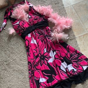 Pink flower halter dress